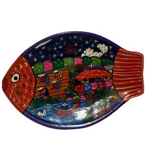 Mazatlán Pottery Folk Art Wall Hang Hanging Fish Plate
Mexican